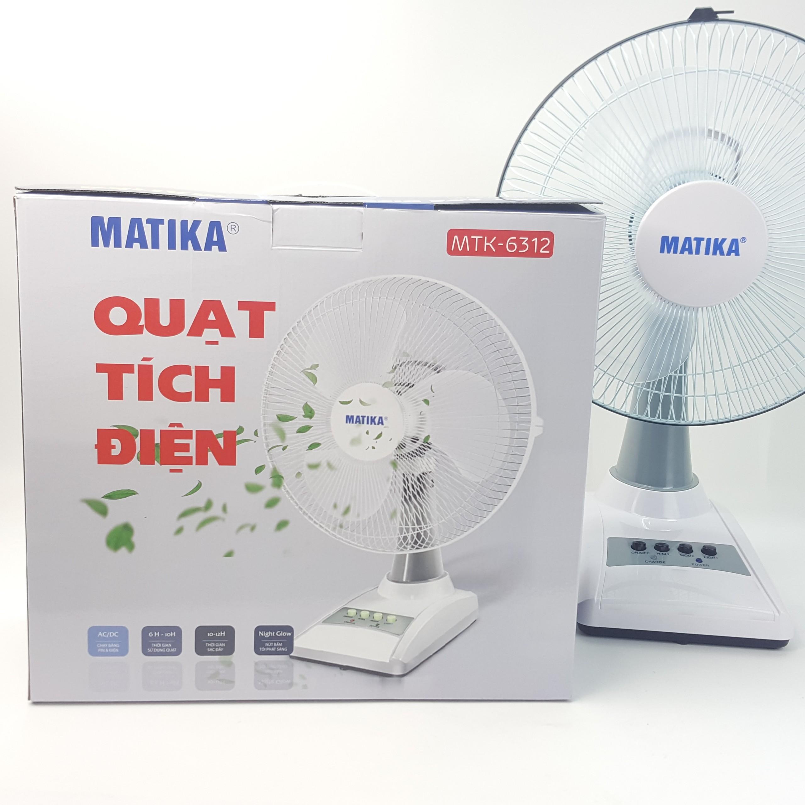 Quạt tích điện Matika MTK- 6312 -  Hàng Chính Hãng