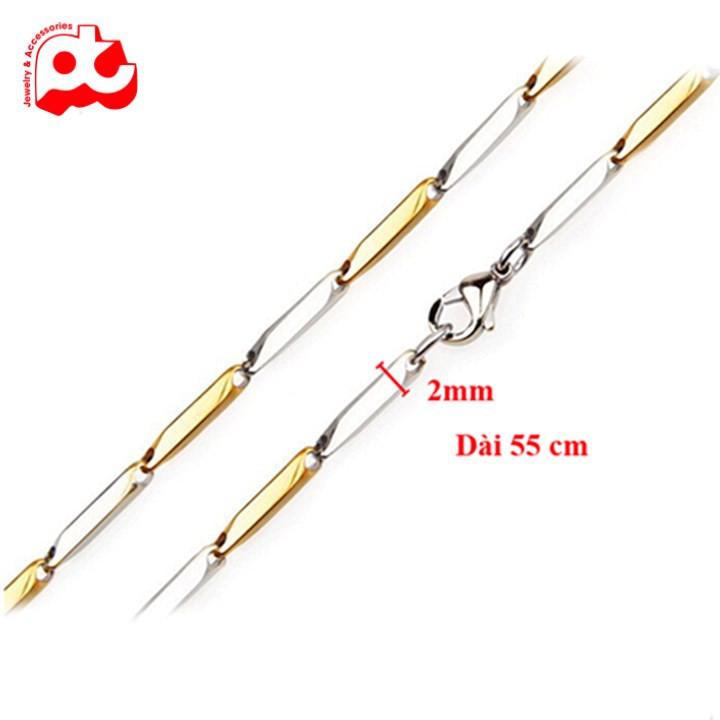 Dây Chuyền Nam Phối Màu 2mm Thép Không Gỉ