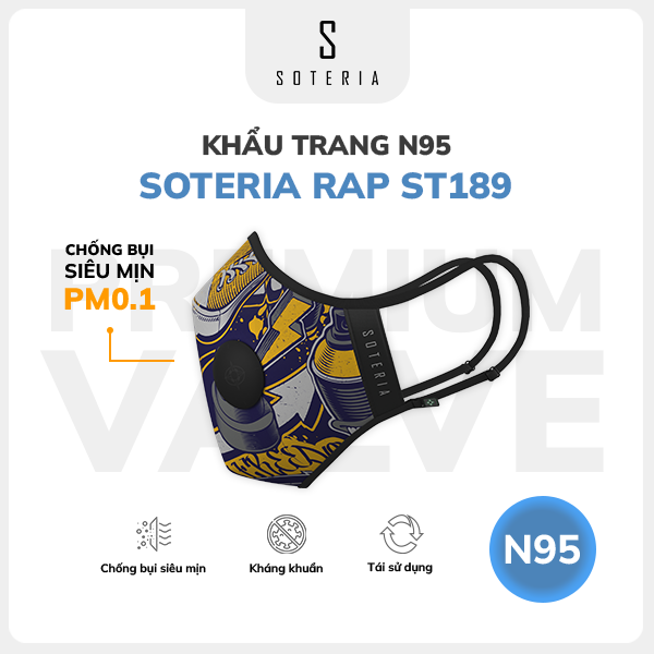 Hình ảnh Khẩu trang thời trang Soteria Rap ST189 - N95 lọc hơn 99% bụi mịn 0.1 micro