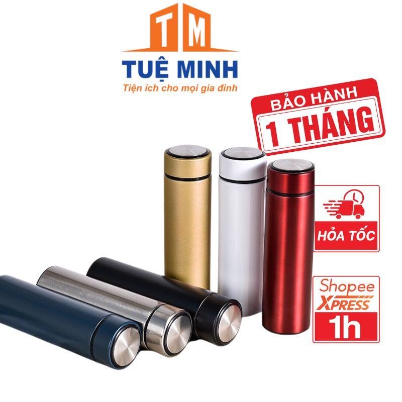 Bình giữ nhiệt inox 500ml hiện thị nhiệt độ nhiều màu giữ nhiệt lâu tiện lợi mang đi mọi nơi