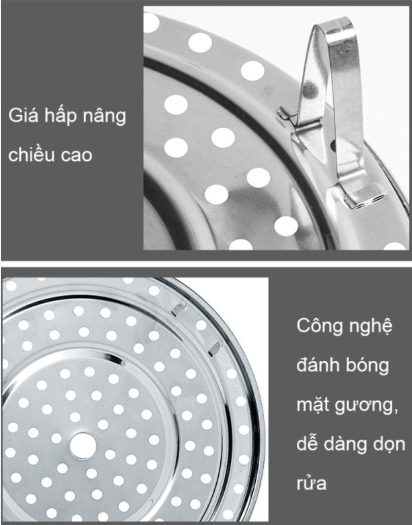 Bộ 4 Giá để hấp rau bằng thép không gỉ