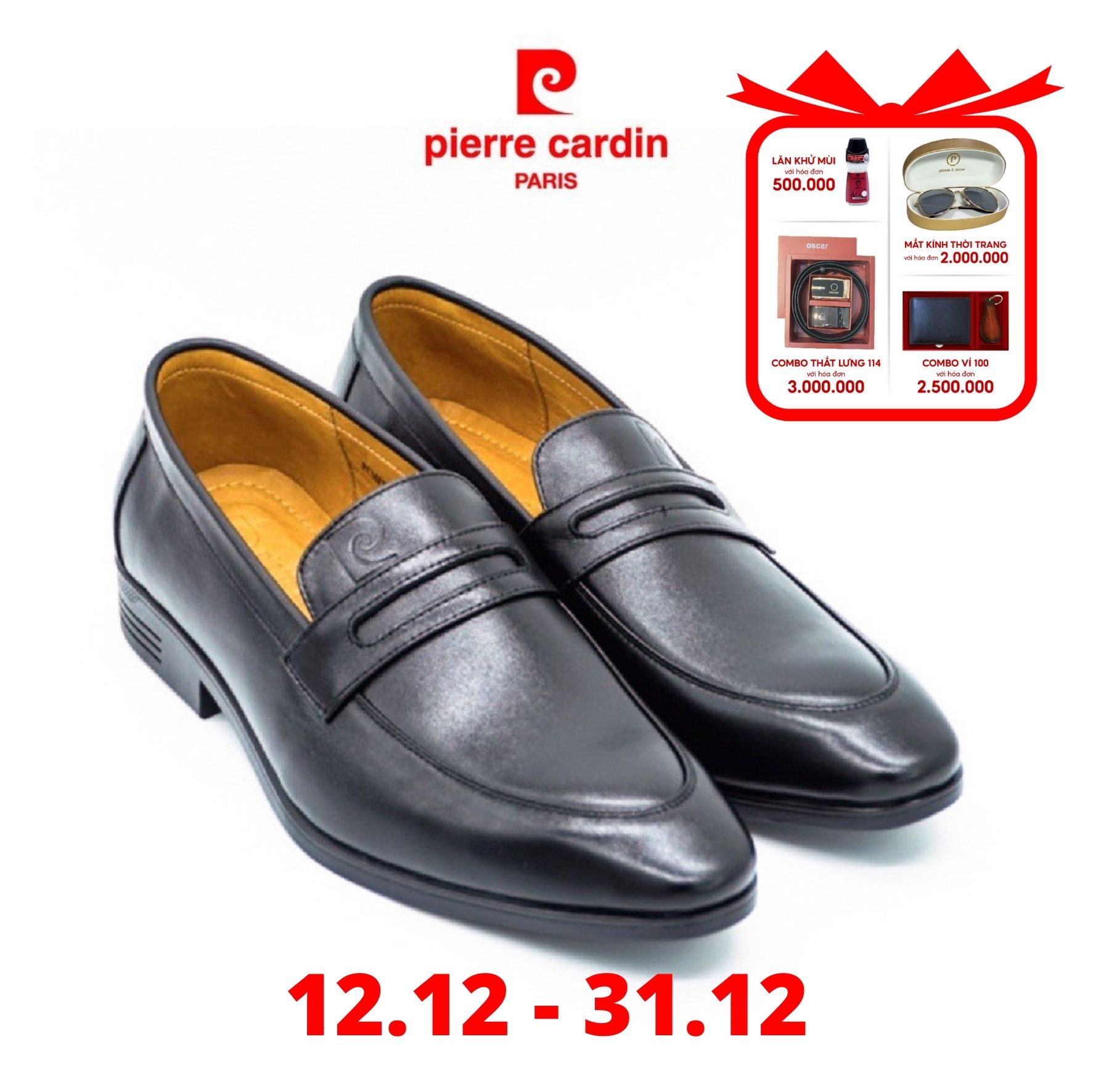 Giày da nam Pierre Cardin PCMFWL 705 - Màu đen