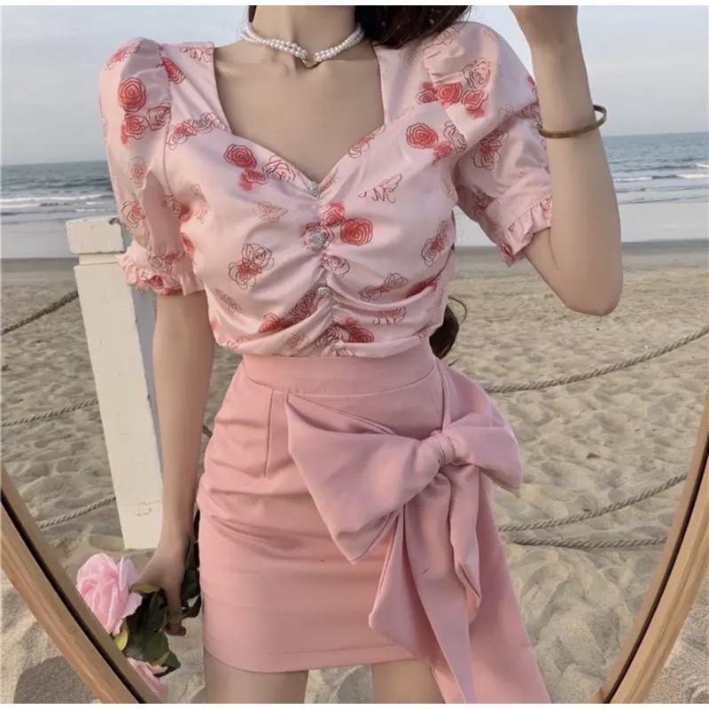 CHÂN VÁY Q.X.Y HỒNG PASTEL