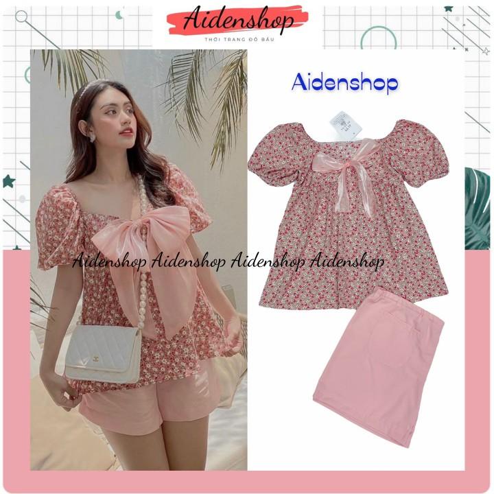 Bộ bầu thời trang bigsize mùa hè màu hồng hoa nhí chất mát đẹp hàng đẹp giá rẻ
