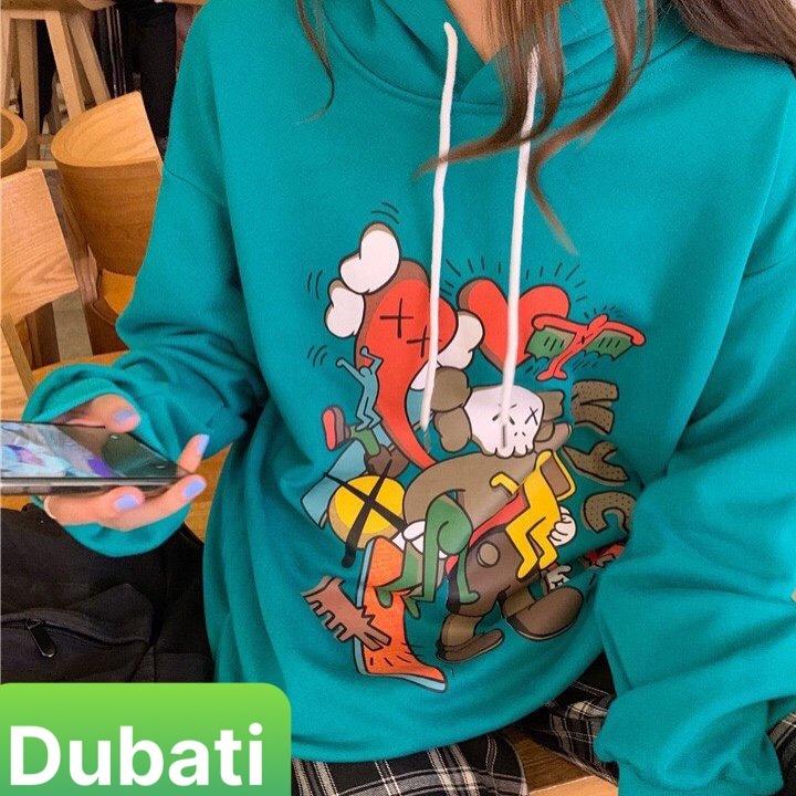 ÁO HOODIE - ÁO KHOÁC NỈ NAM NỮ CHẤT NỈ CÓ MŨ FROM RỘNG HOẠT HÌNH KWASSH- DUBATI FASHION