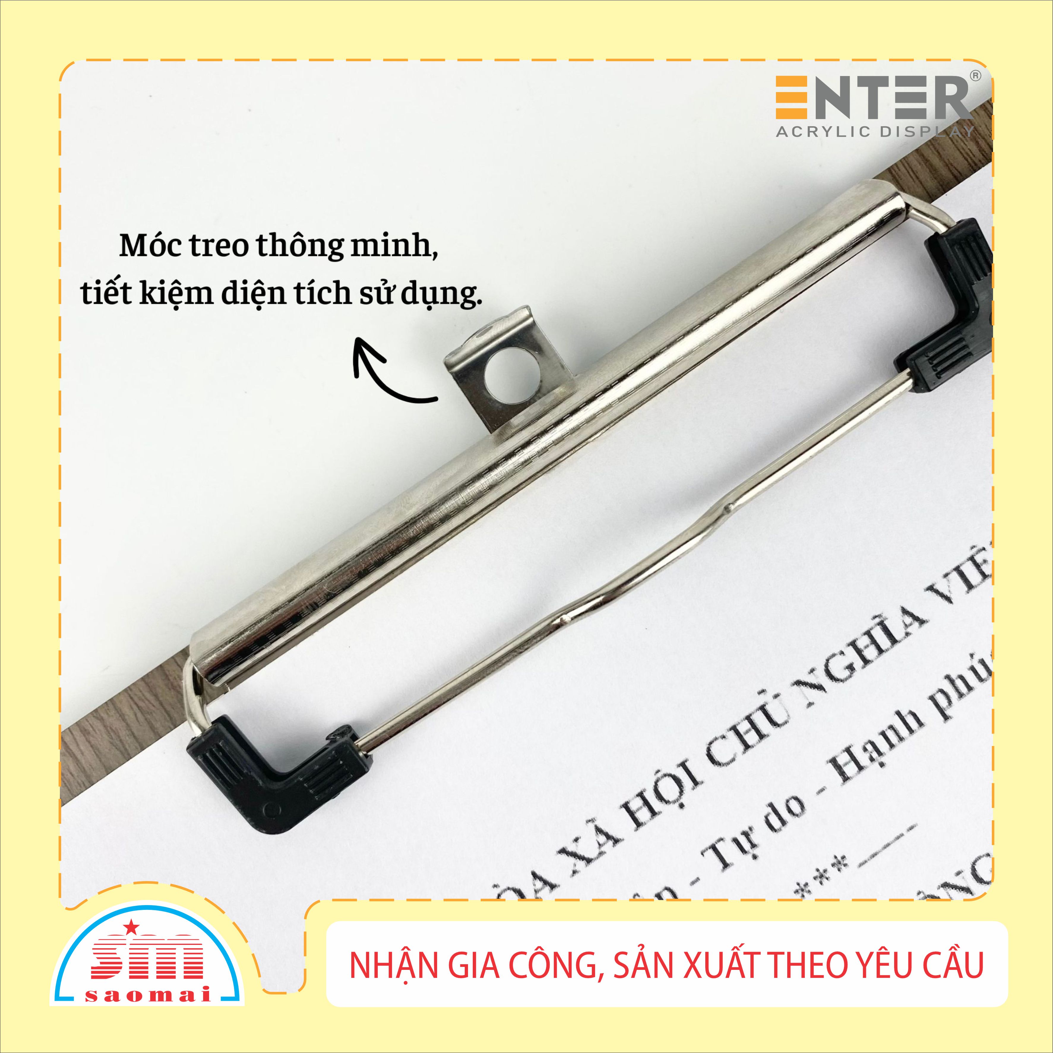 Bìa trình ký gỗ Enter G08 21.5x31.5cm A4 đứng
