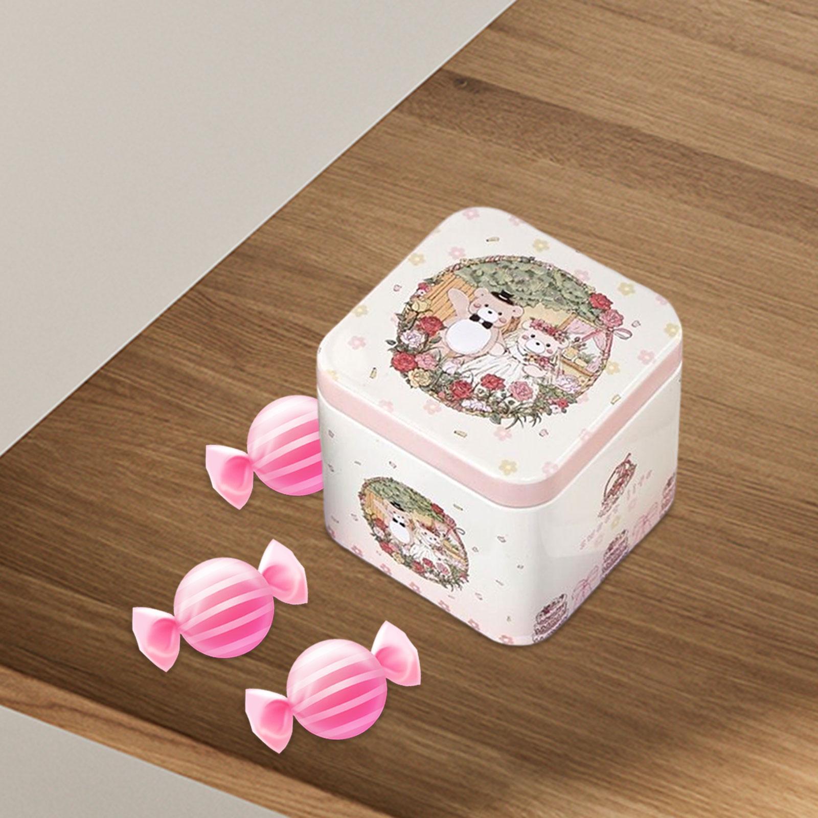 Square Candy Tins with Lid Food Storage Box for  Storage DIY Projects