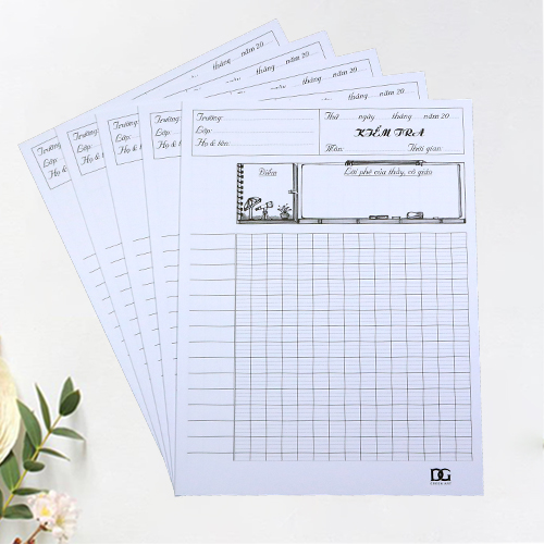 Giấy kiểm tra kẻ ngang - kẻ ô rõ tiện lơi cho học sinh ,giấy trắng dày đẹp viết không lem, bộ gồm 2 hộp , Green Art