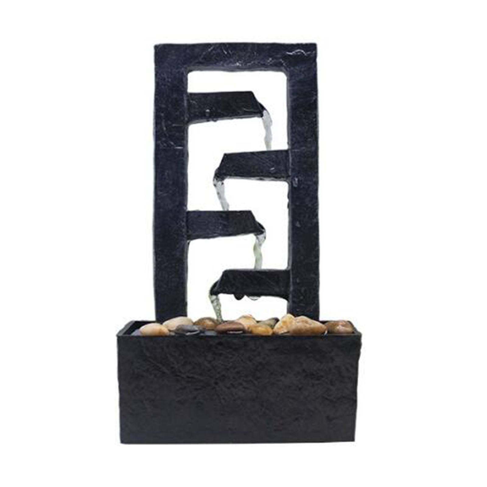 Tabletop Water Fountain Waterfall Office Decor Relaxation Zen Meditation