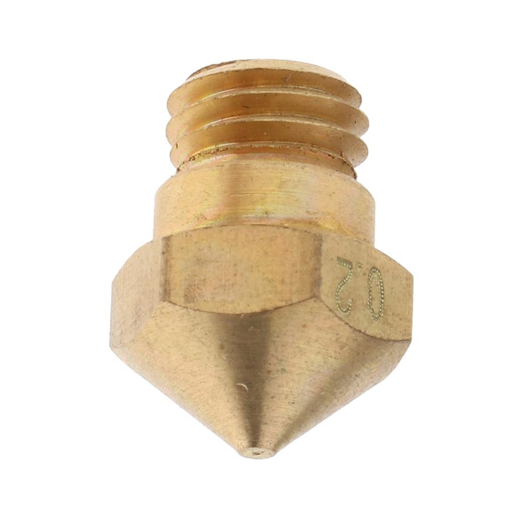 0.2mm 3D Printer Extruder Nozzle Printhead Brass Copper for 1.75mm Filament