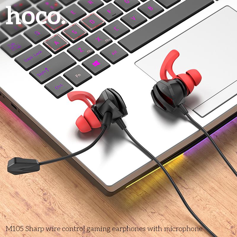 Tai nghe Gaming hàng chính hãng HOCO Mall Official M105 tai nghe có mic tháo rời chơi game nhét tai chống ồn mic Chân cắm Jack 3.5mm