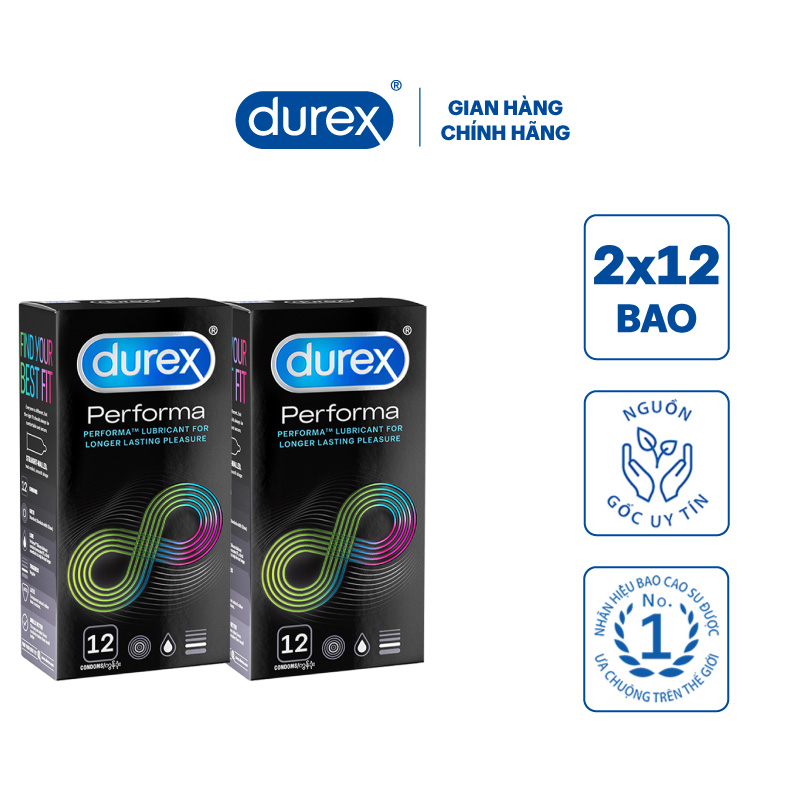 Hình ảnh Combo 2 Bao cao su Durex Performa 12 bao 