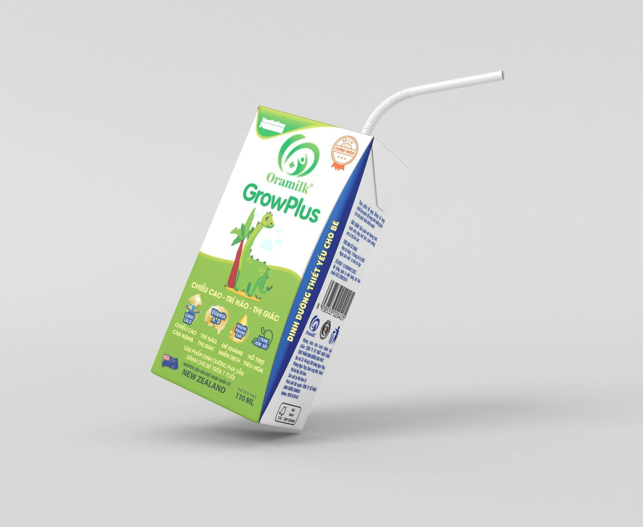 Thùng sữa pha sẵn Oramilk GROWPLUS 110ml - Tiêu hoá khoẻ, hấp thu tốt - Phát triển chiều cao, trí não - Dành cho trẻ trên 1 tuổi