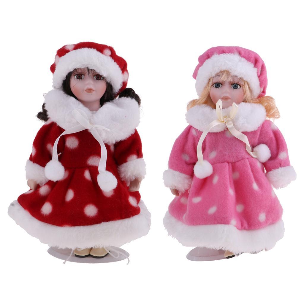 20cm Winter Girl Porcelain Doll With