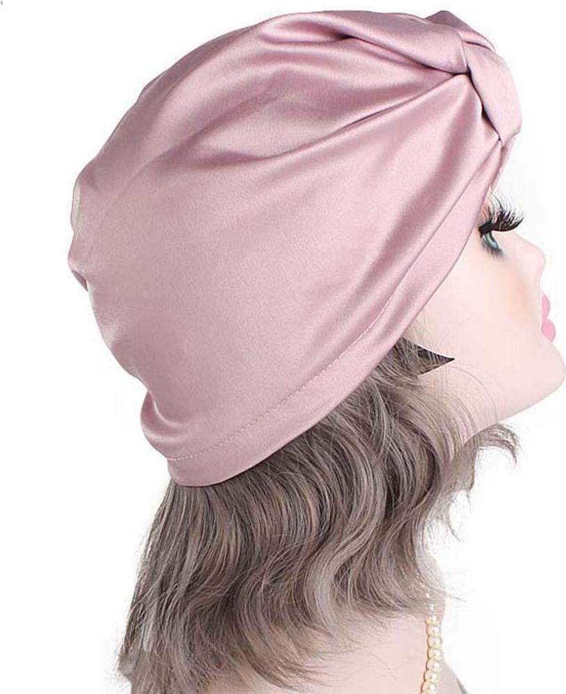 100% Pure Silk Sleep Hats Wrap Night Cap Hair Care Bonnet Women's Hat