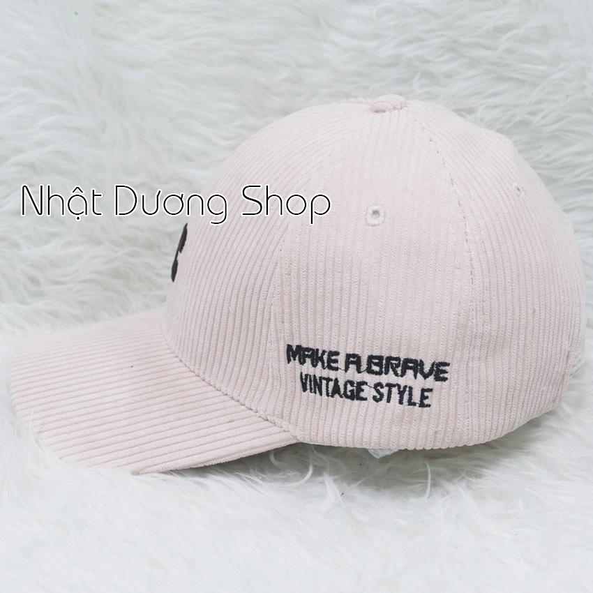 Mũ lưỡi trai ️ Nón kết thêu chữ C - Chất liệu nhung đũa cao cấp form unisex nam nữ.