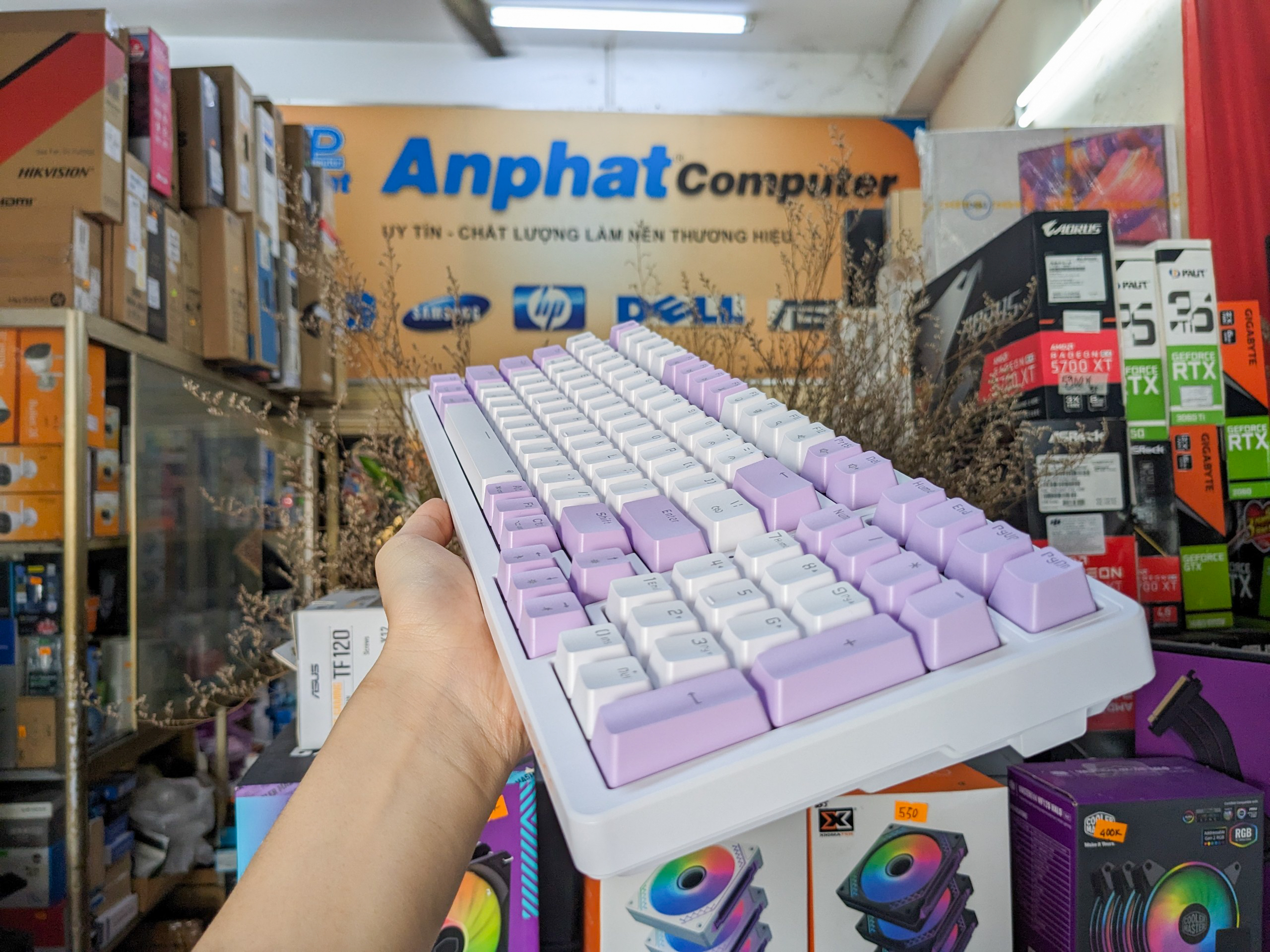 Bàn phím cơ NEWMEN GM328 Purple-White Blue switch - Hàng Chính Hãng