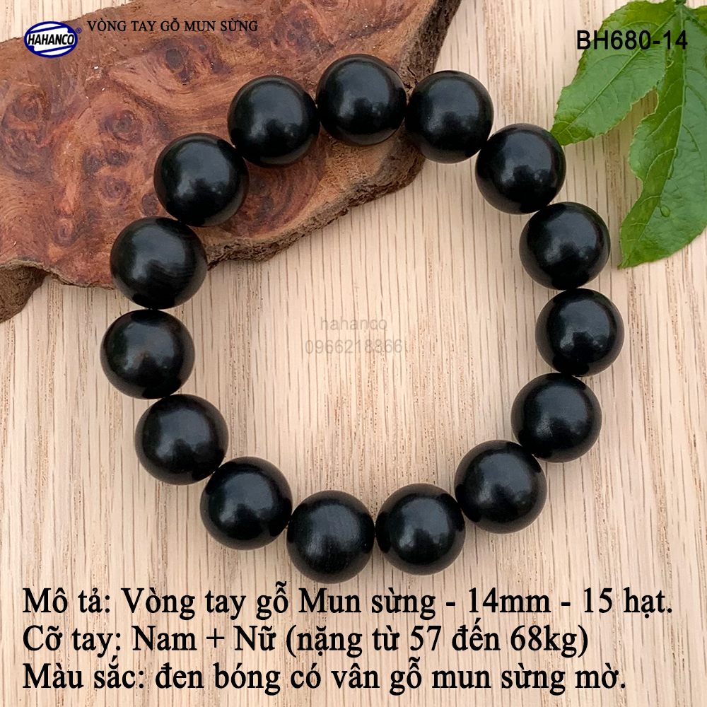 Vòng phong thủy gỗ Mun Sừng đen bóng dành cho người có địa vị, thăng tiến trong công việc