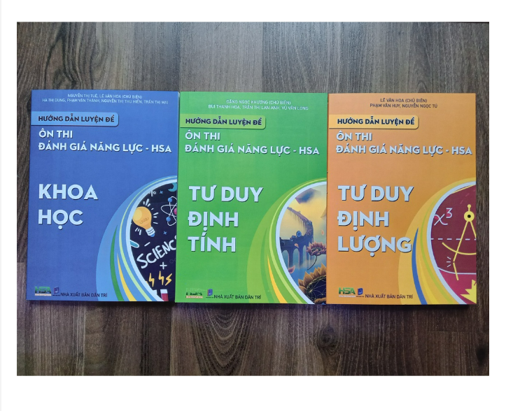 Sách - Combo 3 cuốn Hướng dẫn luyện đề ôn thi Đánh giá năng lực - HSA ( Khoa Học + Tư duy định lượng + Định Tính )