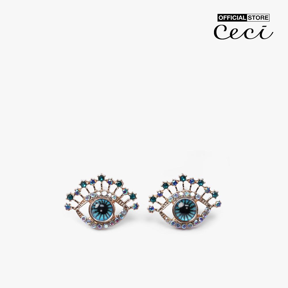 CECI - Khuyên tai nữ thiết kế hình đôi mắt đính đá độc đáo CC1-09000116