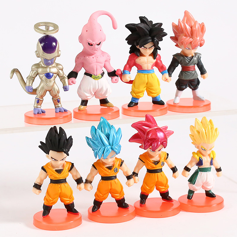 Bộ 08 Mô Hình Nhân Vật Dragon Ball Chibi Dễ Thương - Có Giá Đỡ