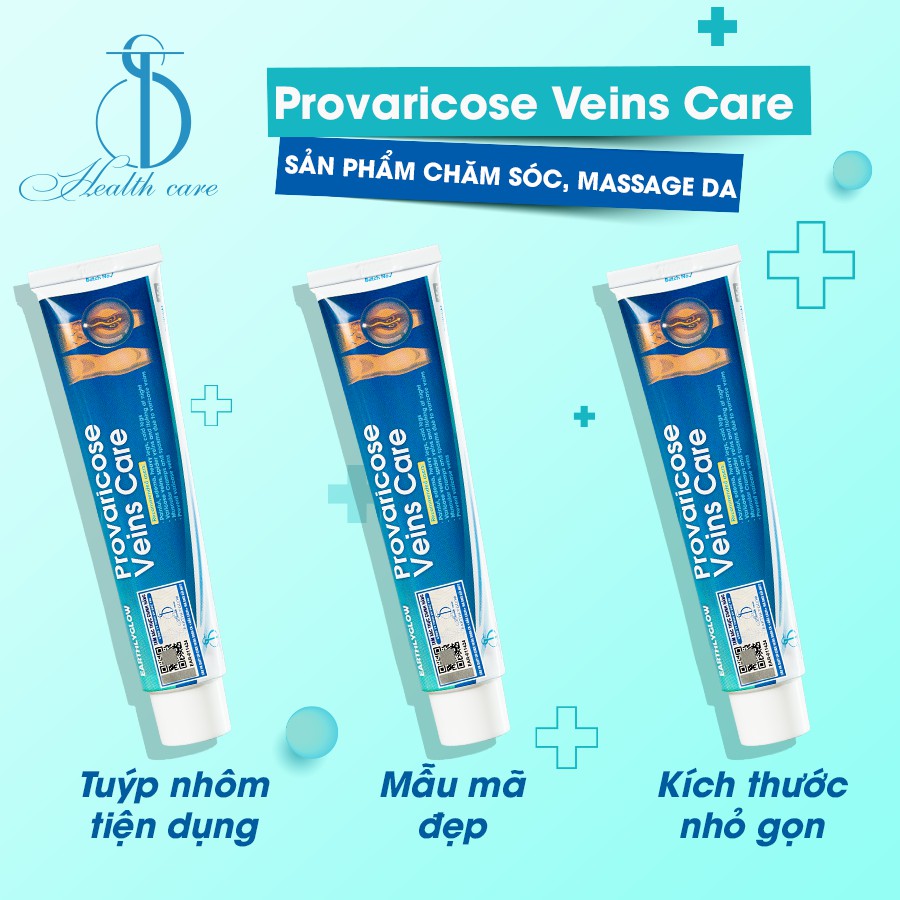 COMBO 5 Tuýp Provaricose veins care - Hỗ trợ cải thiện giãn tĩnh mạch, viêm khớp cấp mãn tính, vết bầm do va chạm cơ học - Chính Hãng Earthlyglow (65g)