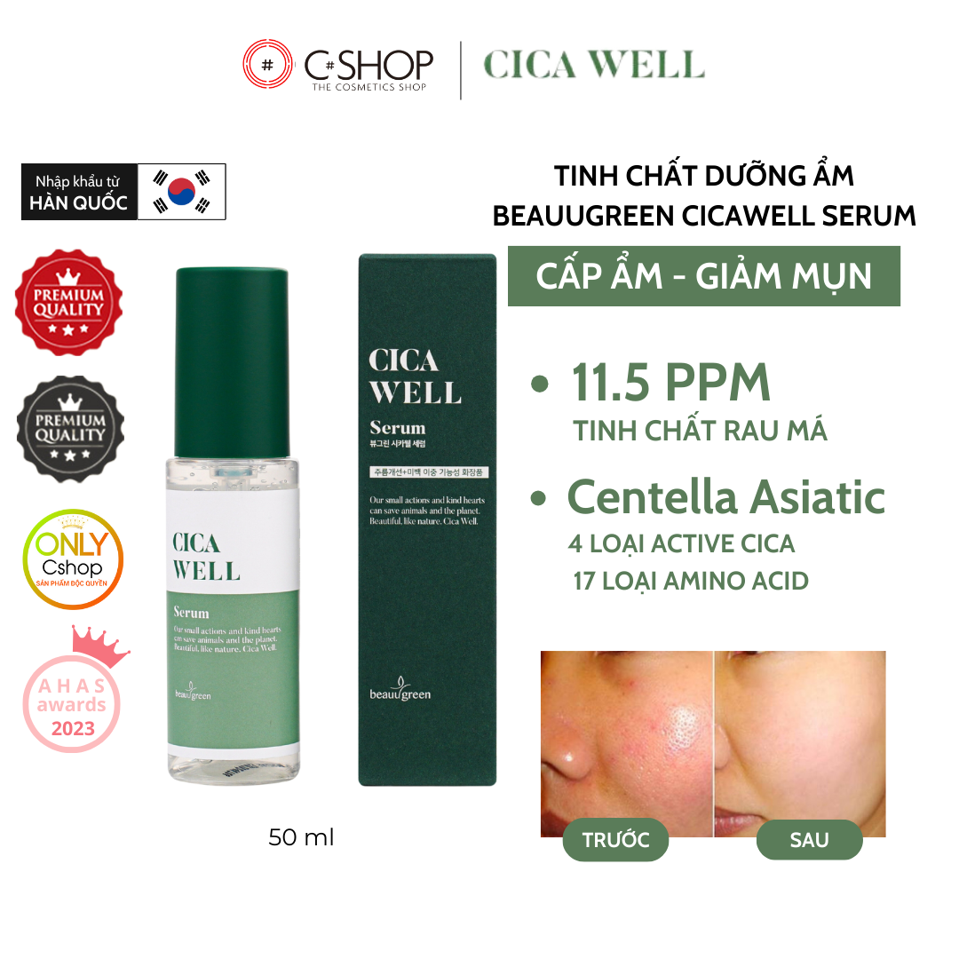 Serum làm dịu cấp ẩm Beauugreen CicaWell Serum 50ml