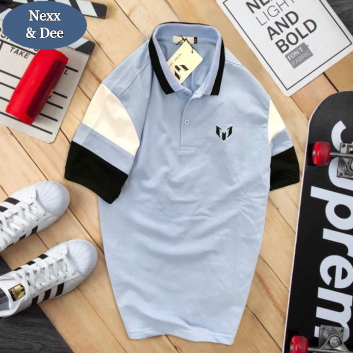 Áo thun polo nam cá sấu có cổ bẻ Nexx & Dee sọc ngang trung niên vải cao cấp ND06