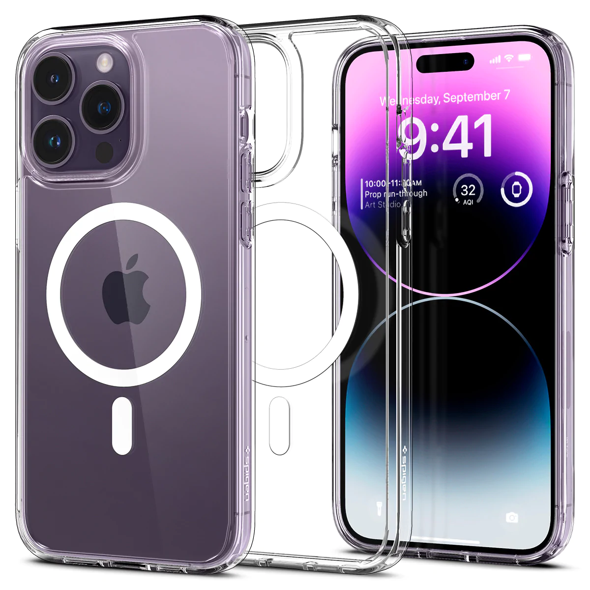 Ốp Lưng dành cho iPhone 14 Pro Max Spigen Crystal Hybrid MagFit Clear Case - Hàng Chính Hãng