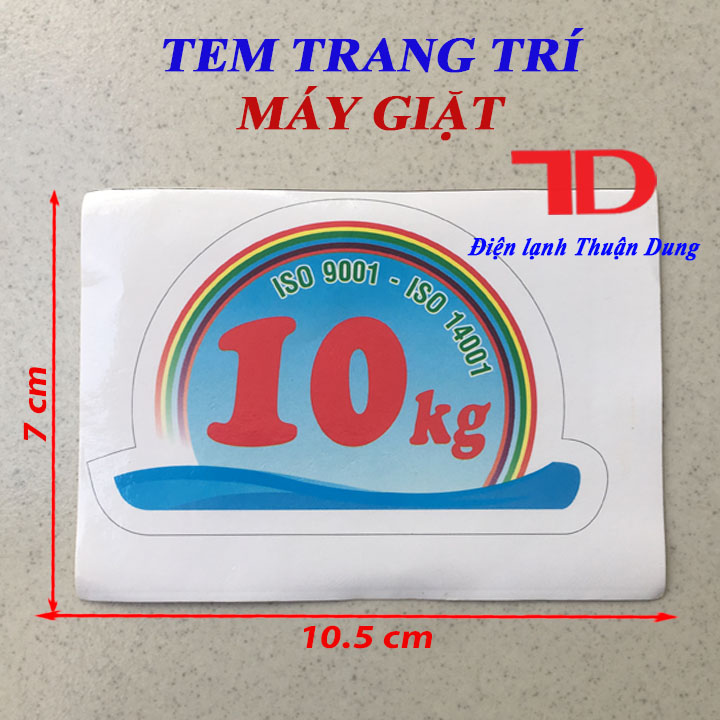 Tem dán trang trí Máy Giặt loại 10KG