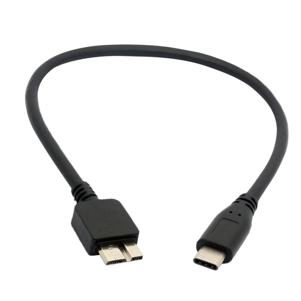 2xUSB C to Micro USB B Adapter Cable Connector Line for HDD Hard Drive 30cm