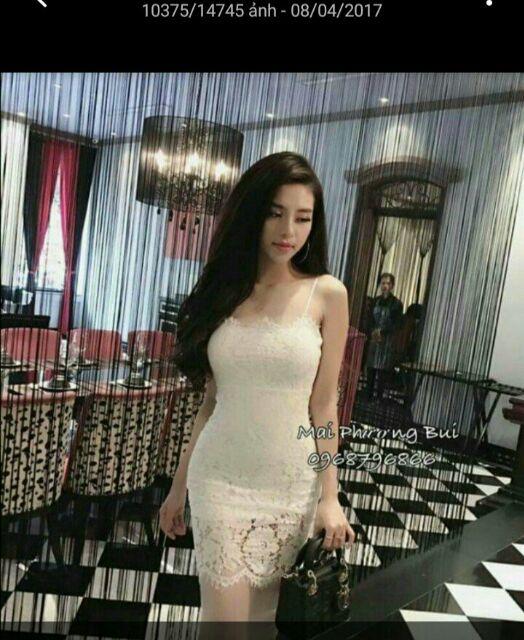 Đầm body 2 dây ren 2 lớp