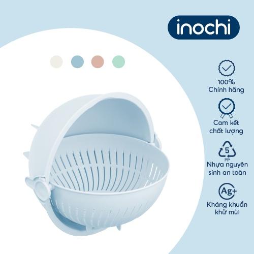 Bộ thau rổ xoay đa năng Inochi - 28 cm màu Hồng/Xanh/Ghi