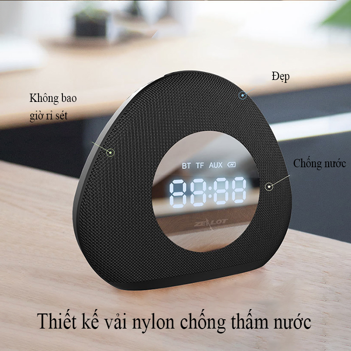 Loa bluetooth Zealot hàng chính hãng kiêm đồng hồ báo thức, đèn ngủ để bàn S23 âm thanh sống động tương thích điện thoại, laptop, máy tính...