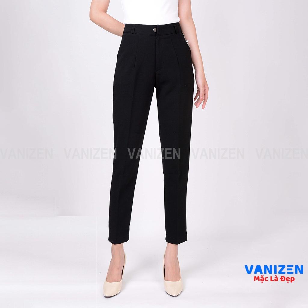 Quần tây nữ Vanizen shop lưng cạp cao đồ âu công sở đi học đẹp form dáng chuẩn màu đen 006