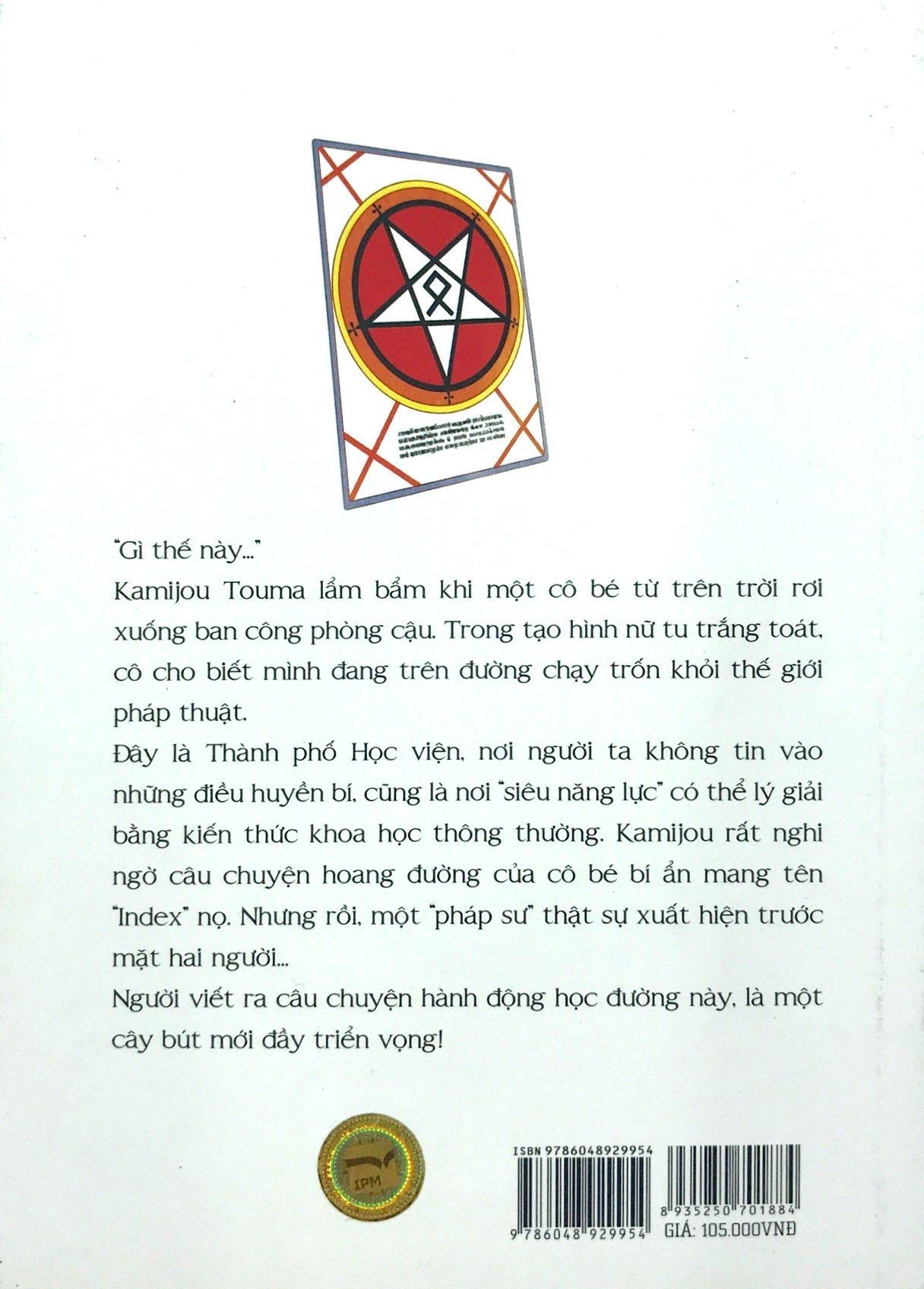 Sách Cấm Thư Ma Thuật Index (Tập 1) - Bản Thông Thường