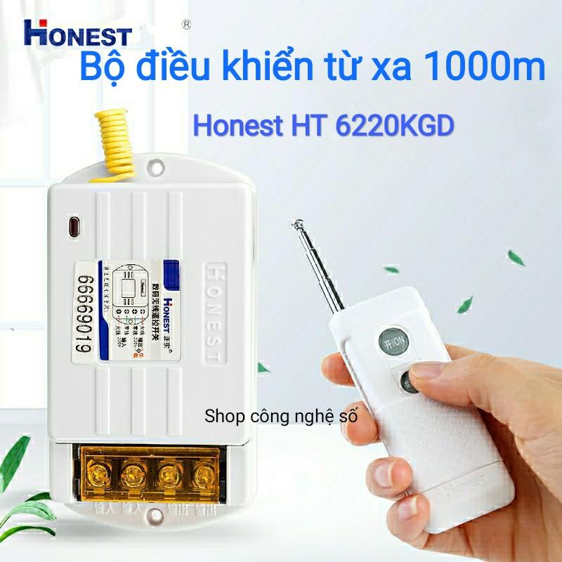 Honest HT-6220KGD Honest HT 6220ZRD Công tắc điều khiển từ xa 1000m cho thiết bị điện, máy bơm có học lệnh