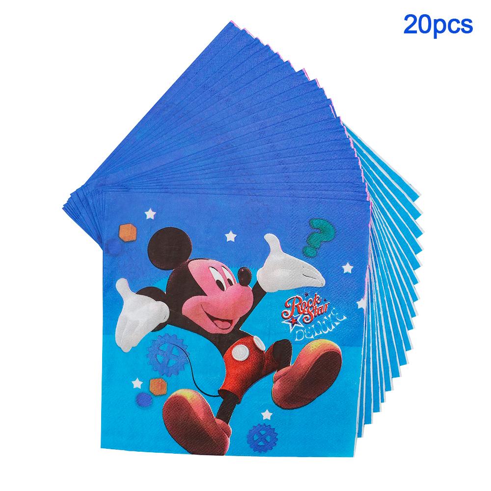 Xanh Dương Chủ Đề Mickey Mouse 83 Chiếc Trẻ Em Trang Trí Sinh Nhật Cưới Bữa Tiệc Sự Kiện Bộ Đồ Ăn Bộ