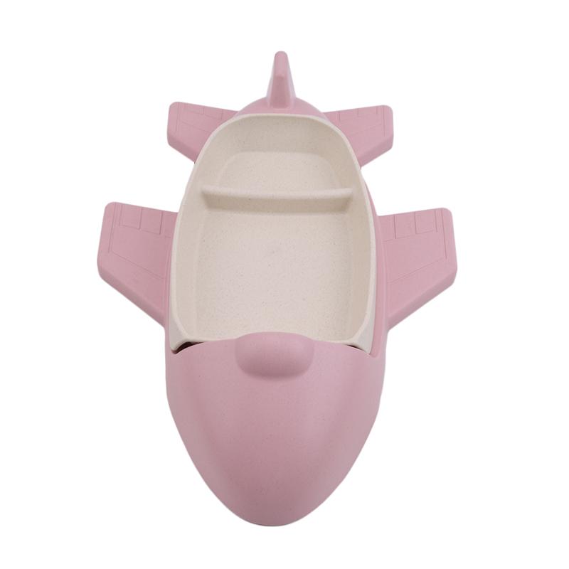 Hoạt Hình Máy Bay Hình Bộ Đồ Ăn Sợi Tre Đĩa Trẻ Sơ Sinh Bộ Đồ Ăn Toddle Trẻ Em Chia Ngăn Đĩa Trẻ Em Quà Tặng Trẻ Em Dao Kéo