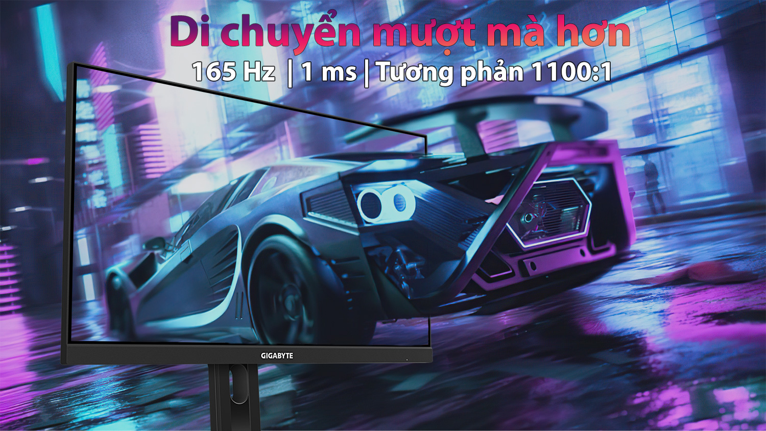 Màn hình máy tính 24inch GIGABYTE G24F 2 Gaming (23.8&quot; IPS FHD 180Hz, HDMI+DisplayPort) - Hàng chính hãng Viễn Sơn phân phối