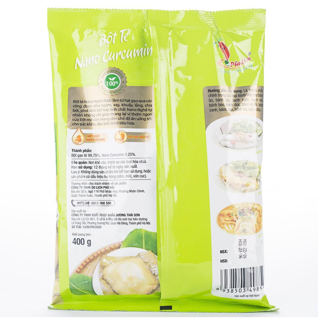 Bột tẻ Nano Curcumin Phú Hải 400g - Hàng chính hãng