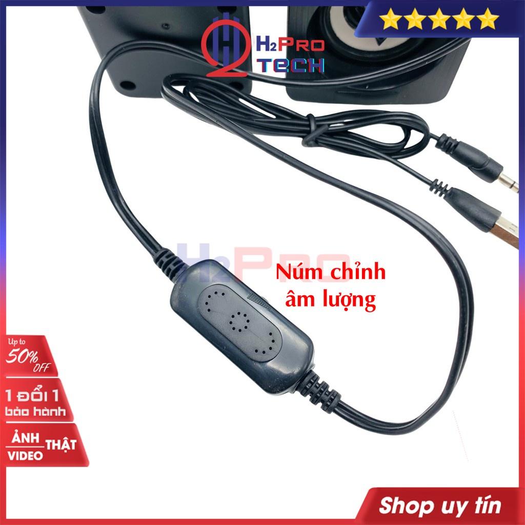 Loa Vi Tính Mini, Loa Máy Tính 2.0 Leerfei E-1046 Cao Cấp, Đèn Led Rgb Đổi Màu, Bass Siêu Trầm Cực Hay - H2Pro Tech