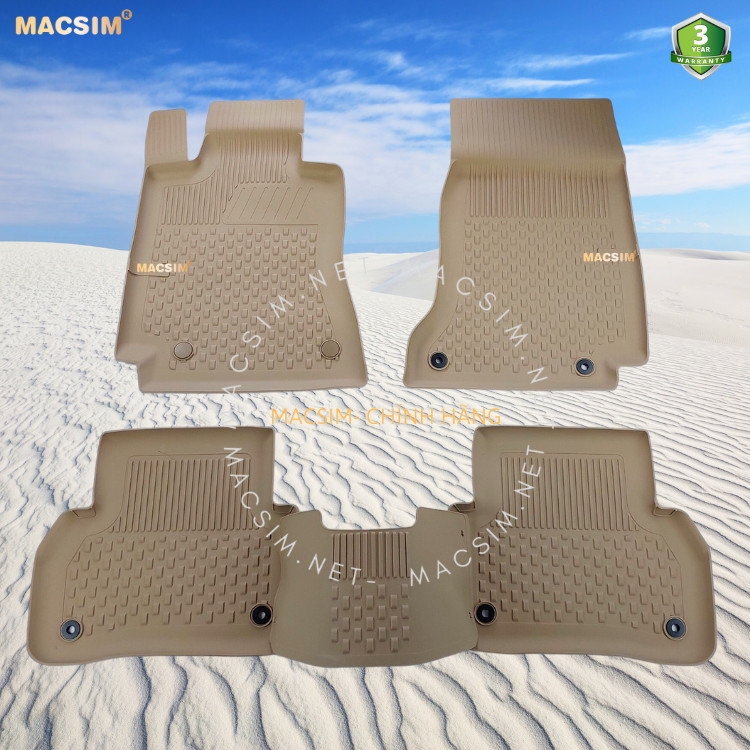 Thảm lót sàn ô tô nhựa TPE Silicon Mercedes C Series W205 2014-2020 Beige Nhãn hiệu Macsim