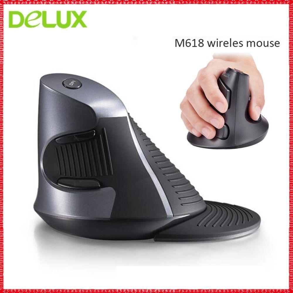 DeLUX colorful M618 vertical wireless energy saving vertical snail anti-mouse hand ergonomic mouse