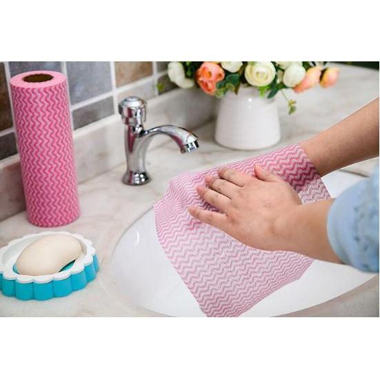 Cuộn khăn vải không dệt lau nhà bếp đa năng 21x20cm
