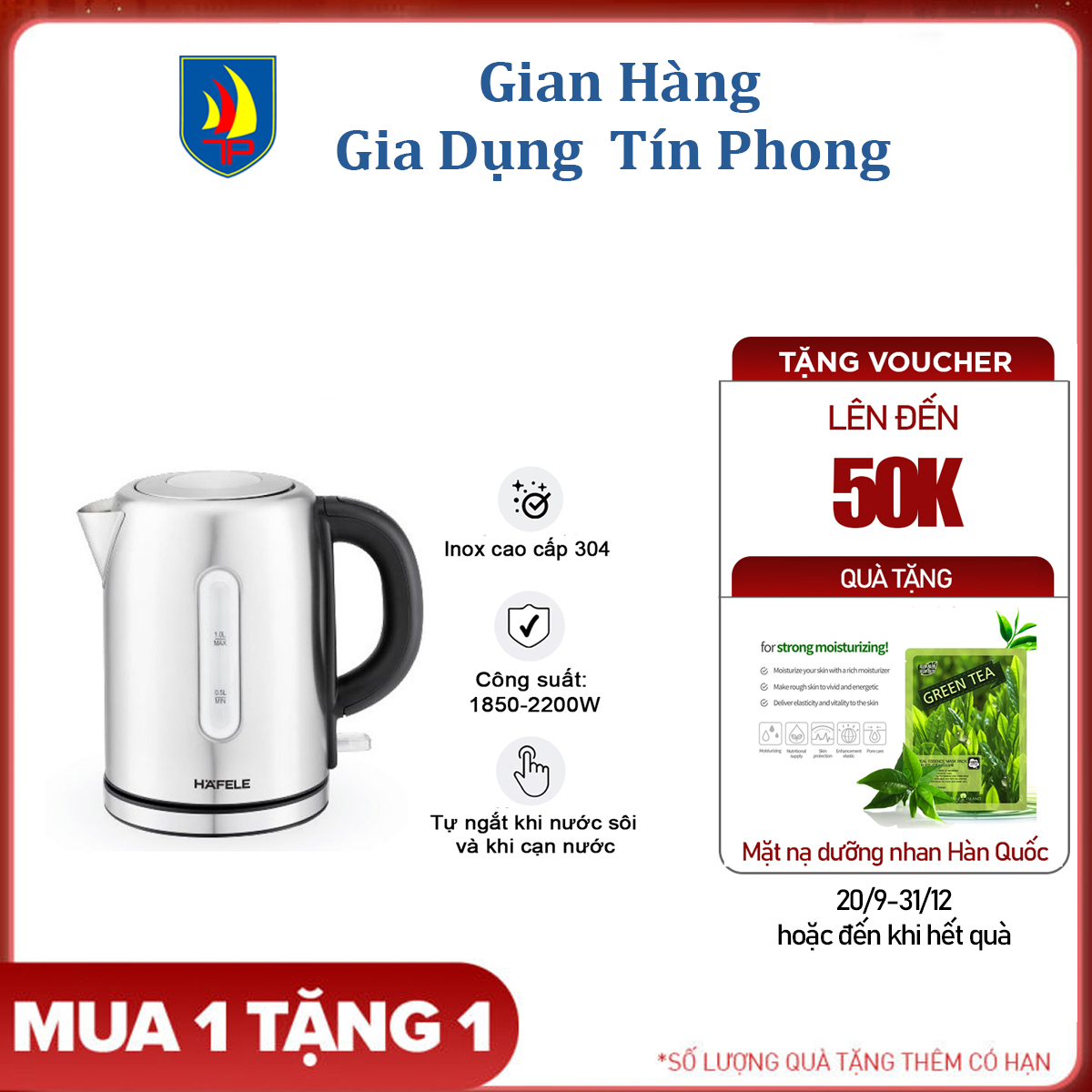 Ấm Đun Nước Hafele T-9017 (1.0 Lít) - Hàng Chính Hãng