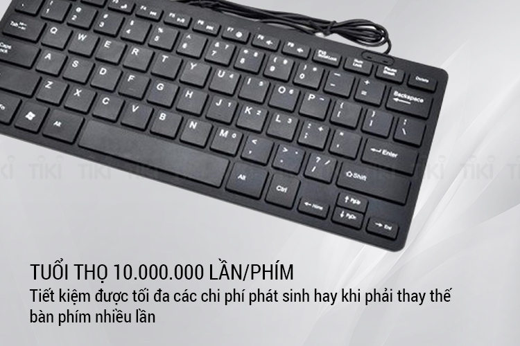 Phím máy tính mini HN K1000 Kiểu dáng thiết kế mỏng gọn nhẹ,Phím bấm cực êm, nhẹ nhàng không gây tiếng động,Tương thích gần như hầu hết hệ điều hành hiện nay