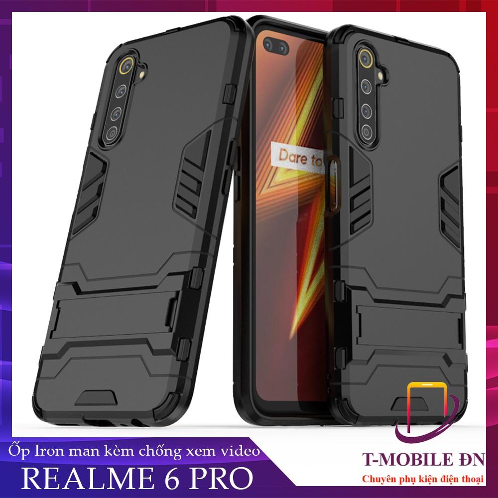 Ốp lưng cho Realme 6 Pro IRON MAN chống sốc bảo vệ viền và camera kèm chống xem video tiện lợi
