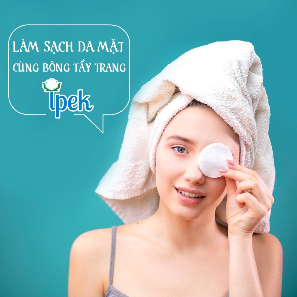 Bông tẩy trang Ipek 150 - Bông Ipek 150 miếng cotton tự nhiên từ EU