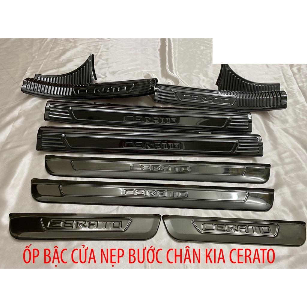 Ốp bậc cửa , nẹp bước chân Kia Cerato 2019-2021 cao cấp -mẫu Titan 8 chi tiết